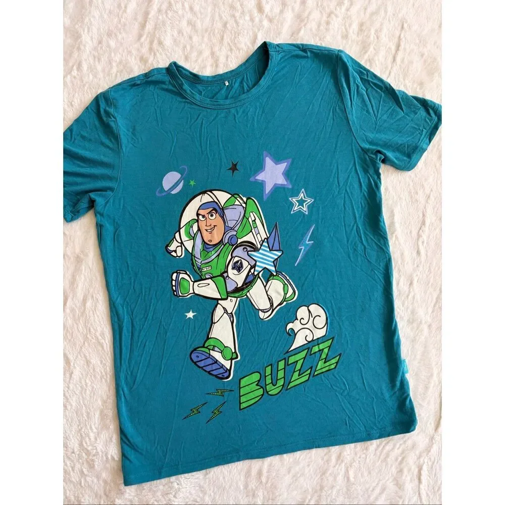 Posh Peanut Disney Buzz Lightyear T-Shirt Kids 10/12 Teal Toy Story Graphic Tee